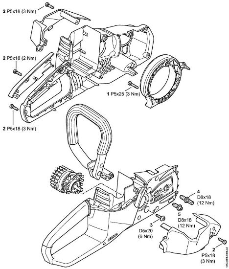 Tightening torques Battery chain saws (MSA) MSA 120 C-B Stihl
