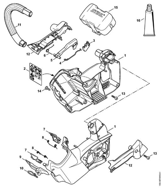 Motor housing, Handlebar Battery chain saws (MSA) MSA 160 T Stihl