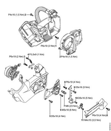 Tightening torques Battery chain saws (MSA) MSA 160 T Stihl