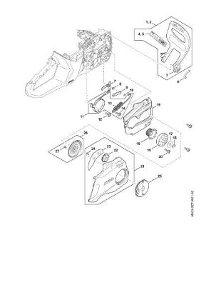 Picture of Hand guard, Chain brake, Chain tensioner MSA 160.0 C-B