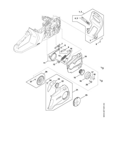 Picture of Hand guard, Chain brake, Chain tensioner MSA 160.0 C-B