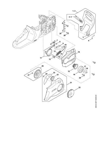 Picture of Hand guard, Chain brake, Chain tensioner MSA 220.0 C-B