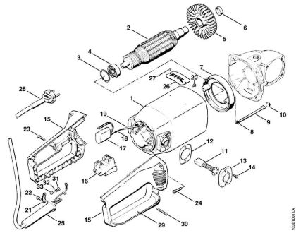 Housing, Handle, Connecting cable Electric chain saws (MSE) E 15 Stihl