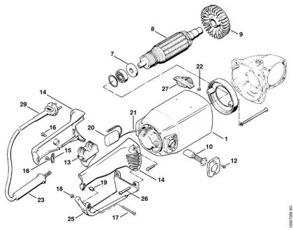 Housing, Handle, Connecting cable Electric chain saws (MSE) E 15 Stihl
