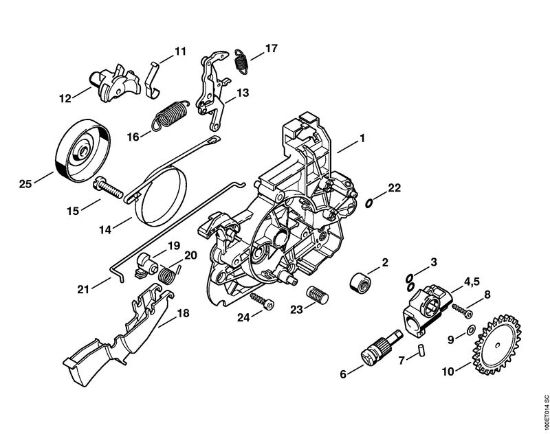 Gear housing, Oil pump Electric chain saws (MSE) E 160 Stihl
