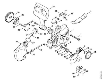 Oil pump, Chain brake Electric chain saws (MSE) E 20 C Stihl