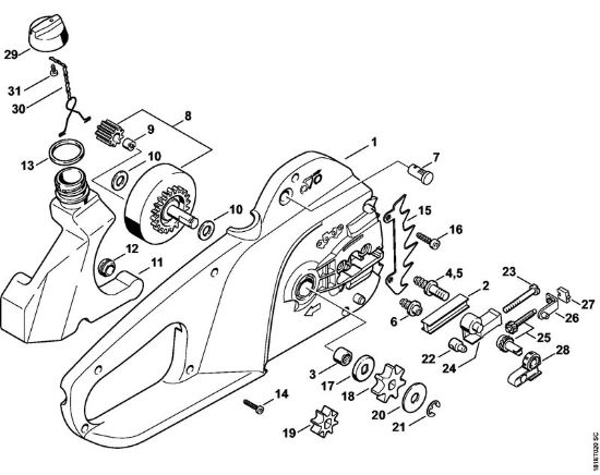 Handle housing Electric chain saws (MSE) MSE 140 C-BQ Stihl