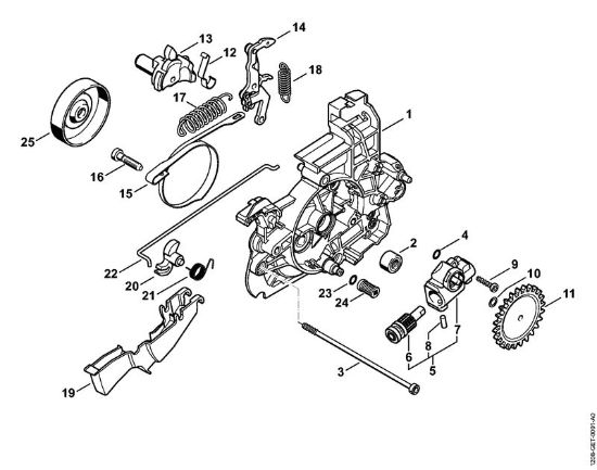 Gear housing, Oil pump Electric chain saws (MSE) MSE 141 C-Q Stihl