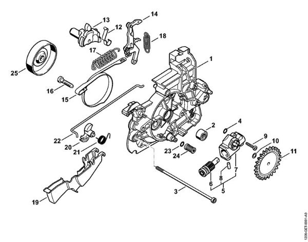 Gear housing, Oil pump Electric chain saws (MSE) MSE 141 C-Q Stihl