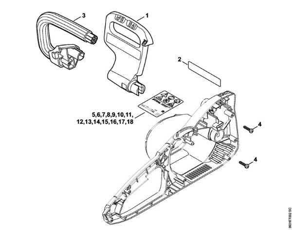Hand guard, Handlebar Electric chain saws (MSE) MSE 170 C-BQ Stihl