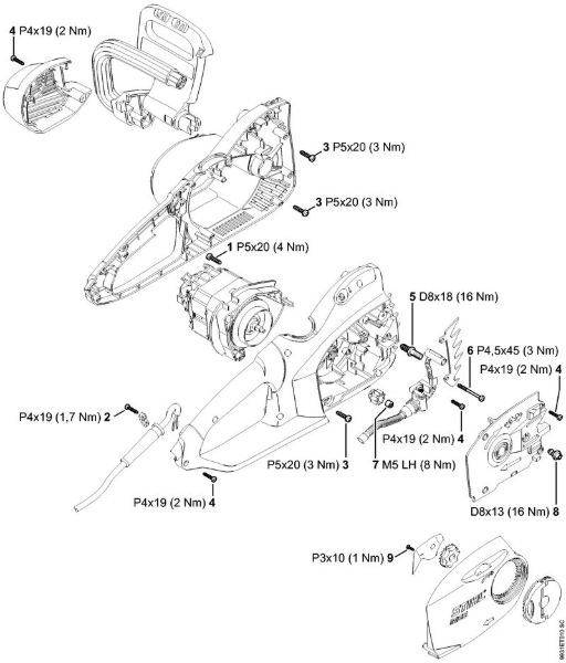 Tightening torques Electric chain saws (MSE) MSE 170 C-BQ Stihl