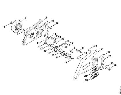 Chain sprocket cover Electric chain saws (MSE) MSE 220 Stihl