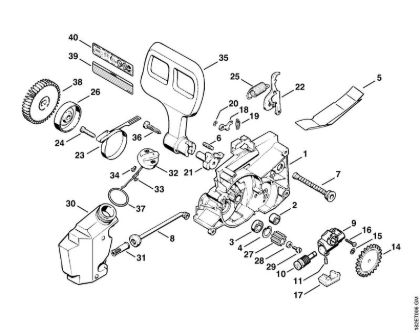 Gear housing, Oil pump Electric chain saws (MSE) MSE 220 Stihl