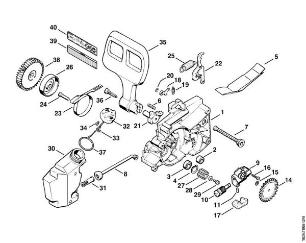 Gear housing, Oil pump Electric chain saws (MSE) MSE 220 Stihl