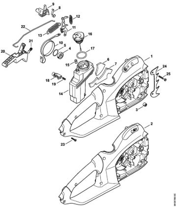 Handle housing, Oil tank Electric chain saws (MSE) MSE 250 C-Q Stihl