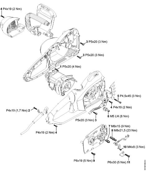 Tightening torques Electric chain saws (MSE) MSE 250 C-Q Stihl