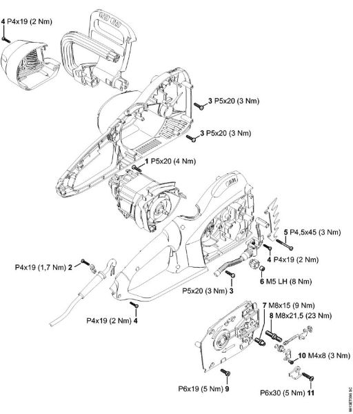 Tightening torques Electric chain saws (MSE) MSE 250 C-Q Stihl