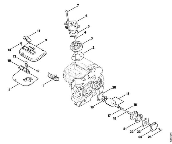 Air filter, Oil pump Gasoline chain saws (MS) 009 E Stihl
