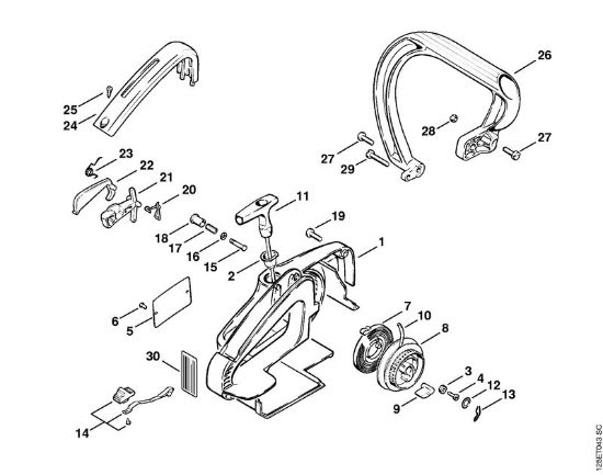 Rewind starter Gasoline chain saws (MS) 009 LQ Stihl