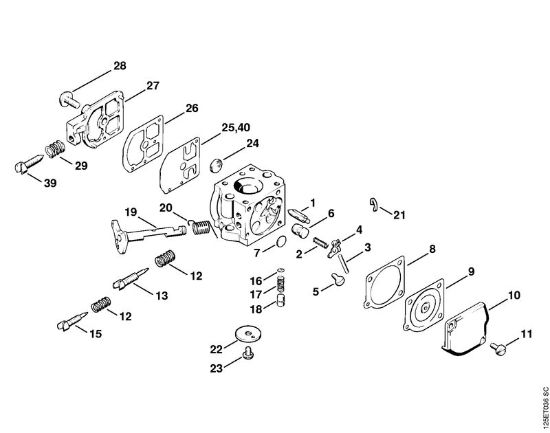 Carburetor C1S-S1 Gasoline chain saws (MS) 009 Q Stihl