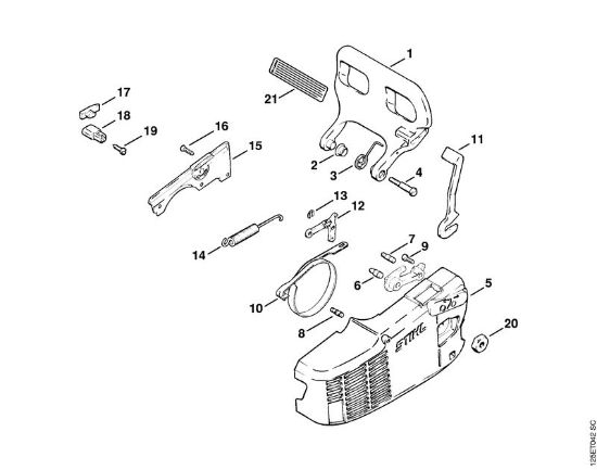 Chain brake Gasoline chain saws (MS) 009 Q Stihl