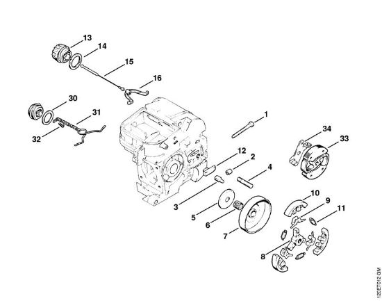 Clutch Gasoline chain saws (MS) 010 AV Stihl