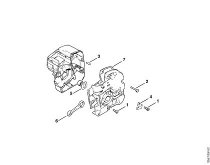 Crankcase (35.85), (25.84) Gasoline chain saws (MS) 011 AVE Stihl