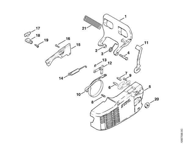 Chain brake Gasoline chain saws (MS) 011 AVEQ Stihl