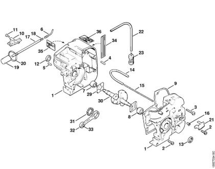 Crankcase Gasoline chain saws (MS) 011 AVEQ Stihl