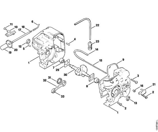 Crankcase Gasoline chain saws (MS) 012 AVTEQ Stihl