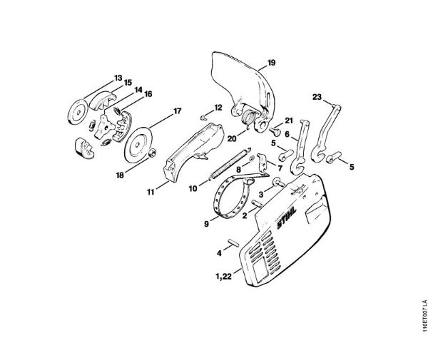 Chain brake Gasoline chain saws (MS) 015 AVE Stihl