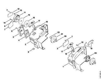 Handle housing Gasoline chain saws (MS) 015 AVE Stihl