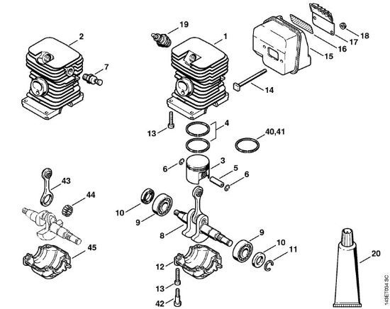 Cylinder Gasoline chain saws (MS) 017 C Stihl
