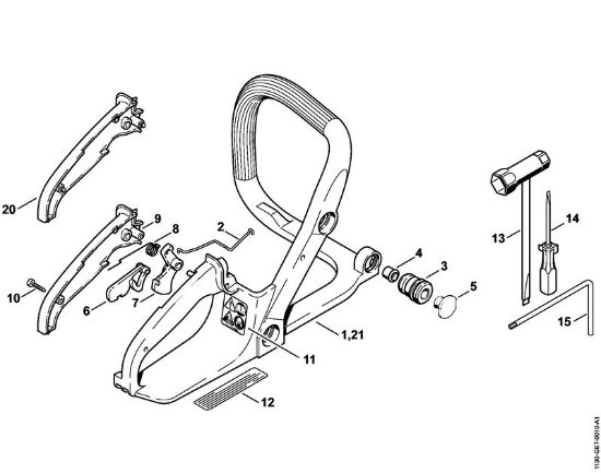Handle frame, Tools Gasoline chain saws (MS) 017 C Stihl
