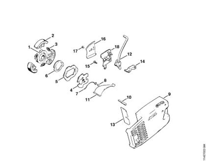 Chain brake with isolating clutch (2.80) Gasoline chain saws (MS) 020 (1114) Stihl