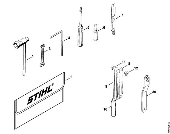 Tools, Extras Gasoline chain saws (MS) 020 (1114) Stihl