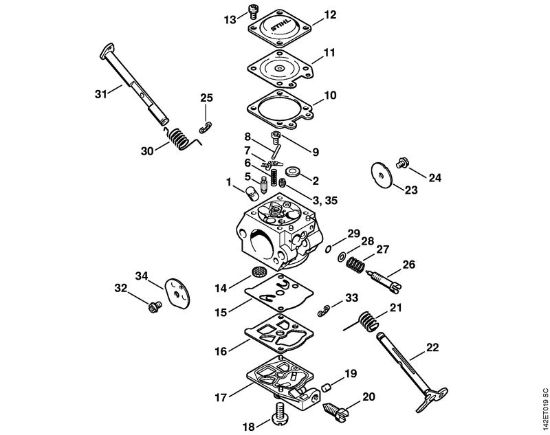 Carburetor WT-326 Gasoline chain saws (MS) 020 T Stihl