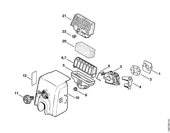 Air filter Gasoline chain saws (MS) 023 Z Stihl