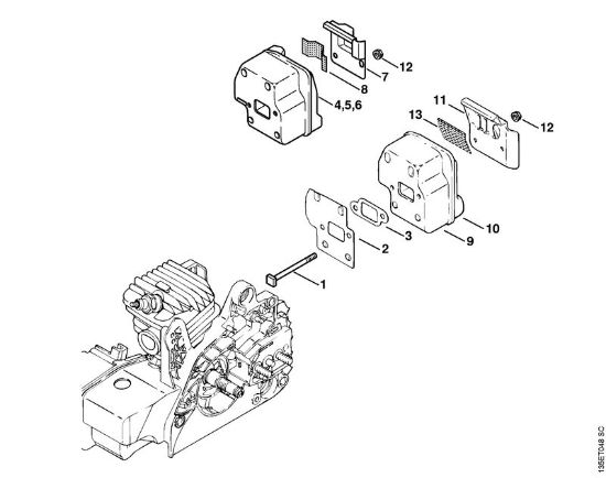 Muffler Gasoline chain saws (MS) 023 Z Stihl