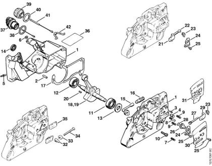 Crankcase Gasoline chain saws (MS) 024 Stihl