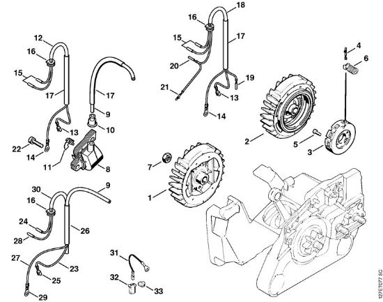 Ignition system Gasoline chain saws (MS) 024 Stihl