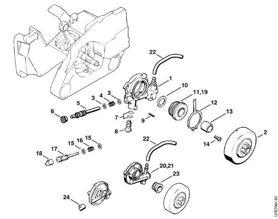 Oil pump Gasoline chain saws (MS) 024 Stihl