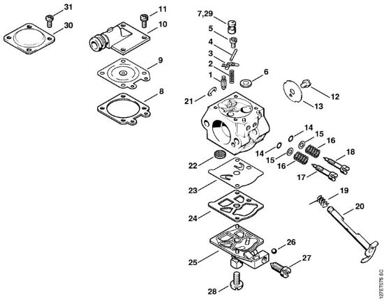 Carburetor WT-426 Gasoline chain saws (MS) 024 SW Stihl