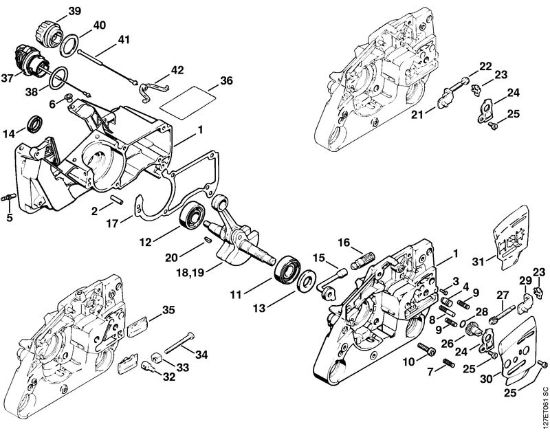Crankcase Gasoline chain saws (MS) 024 SW Stihl