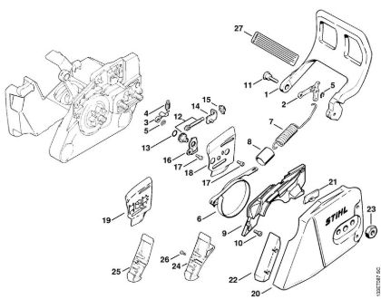 Chain brake Gasoline chain saws (MS) 026 Stihl