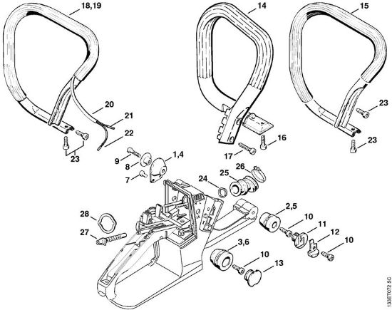 AV system Gasoline chain saws (MS) 026 C Stihl