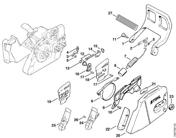 Chain brake Gasoline chain saws (MS) 026 C Stihl