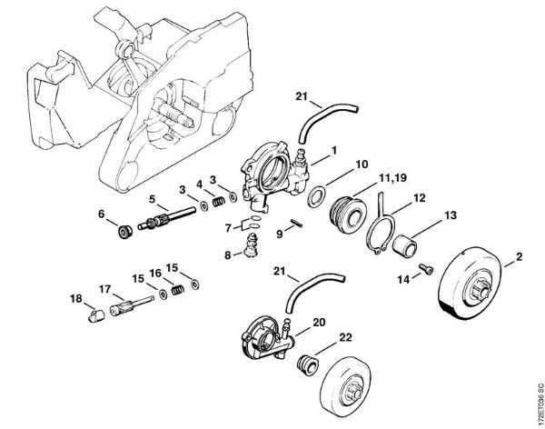 Oil pump Gasoline chain saws (MS) 026 C Stihl
