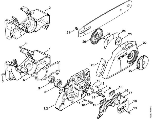 Quick chain tensioner Gasoline chain saws (MS) 026 C Stihl