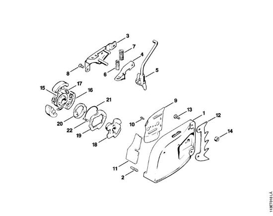 Chain sprocket cover, Brake shoe, Driving disc Gasoline chain saws (MS) 031 Stihl